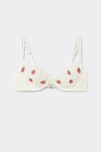 White Sweet As A Berry Balconette Bra, Powder White, large image number 3