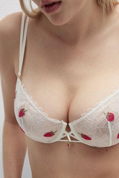 White Sweet As A Berry Balconette Bra, Powder White, large image number 5