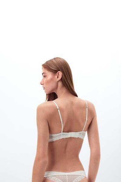 White From The Boudoir Balconette Lace Bra, Powder White, medium