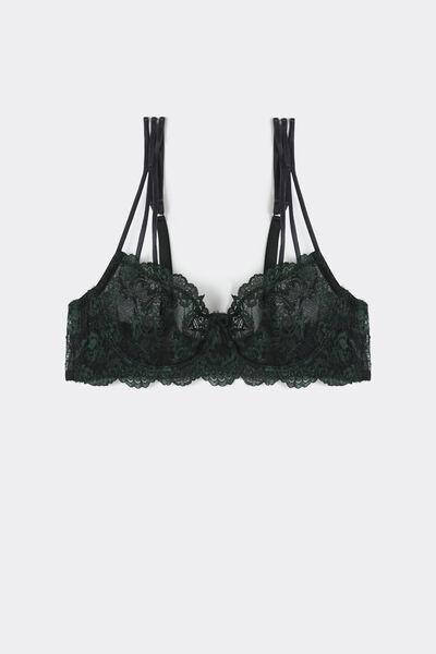 Black/Green Dark Romance Balconette Bra, 5601_247K, large image number 1