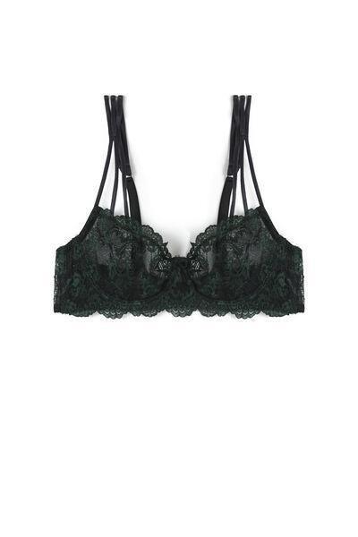 Black/Green Dark Romance Balconette Bra, 5601_247K, medium