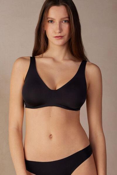 BLACK Ultralight Microfibre Balconette Bra, , large image number 0