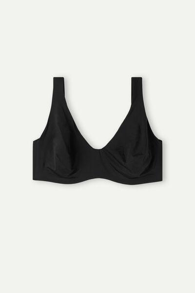 BLACK Ultralight Microfibre Balconette Bra, , large image number 2