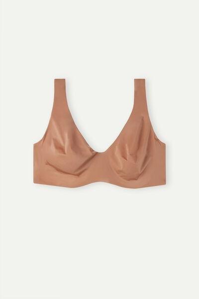 Beige Microfibre Balconette Bra, , large image number 1