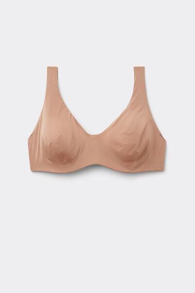 Beige Microfibre Balconette Bra, Medium Beige, large image number 2