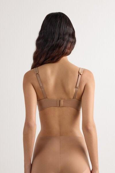 Beige Microfibre Balconette Bra, Medium Beige, medium