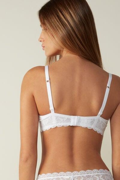 White Underwired Balconette Bra, White, large image number 2