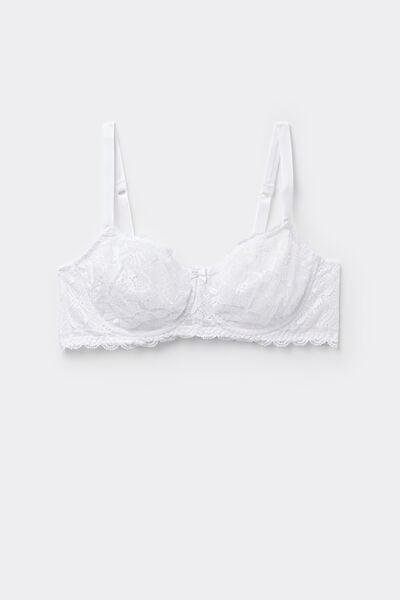 White Underwired Balconette Bra, White, large image number 3