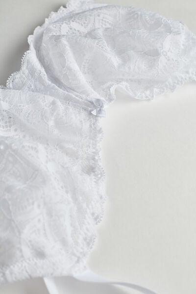 White Underwired Balconette Bra, White, large image number 4