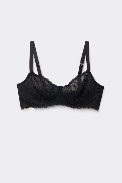 Black Underwired Balconette Bra, Black, large image number 3