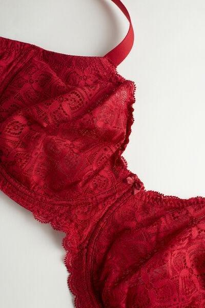 Red Underwired Balconette Bra, Red, large image number 9