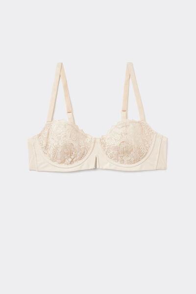 Cream Denise Lace Balconette Bra, , large image number 2