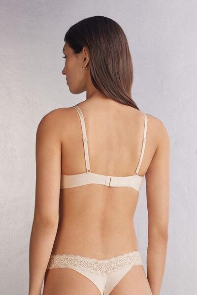 Cream Denise Lace Balconette Bra, , large image number 3