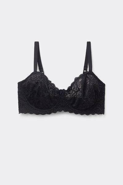 Black Daniela Lace Balconette Bra, , large image number 2