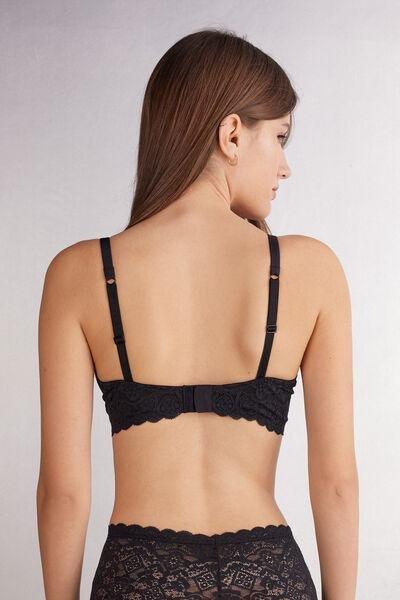 Black Daniela Lace Balconette Bra, , large image number 3