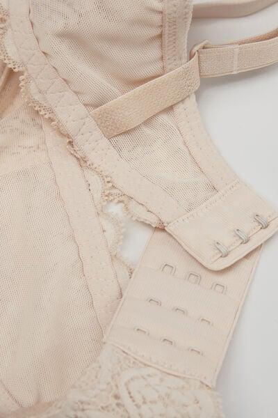 Cream Daniela Lace Balconette Bra, Silk, large image number 4