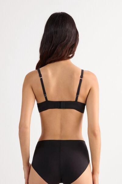 Black Comfort Balconette Bra, Black, medium