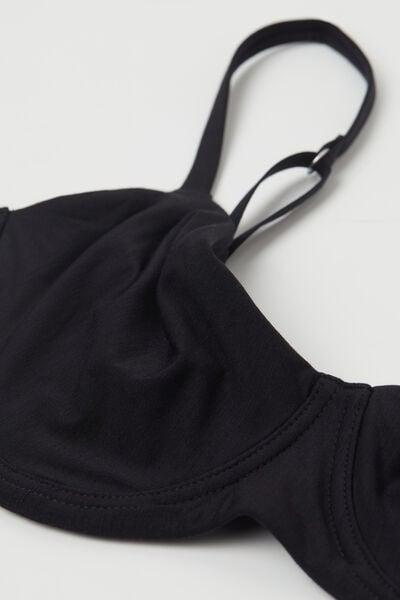 Black Comfort Balconette Bra, Black, large image number 4