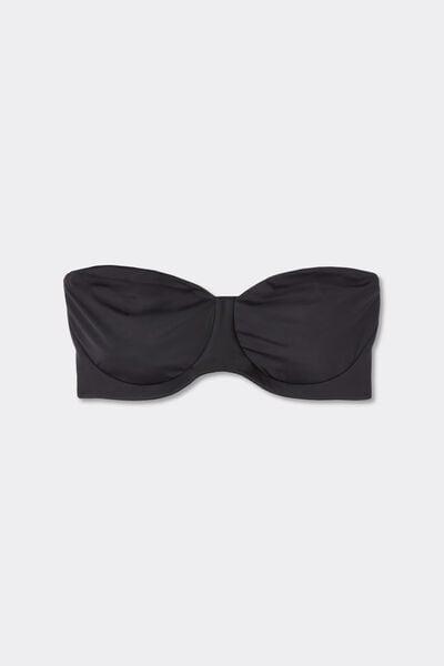 Black Diletta Balconette Bandeau Bra, Black, large image number 3