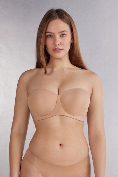 Beige Diletta Balconette Bandeau Bra, , medium