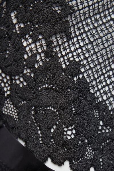 Black Pretty Flowers Garter Belt, Black, large image number 4