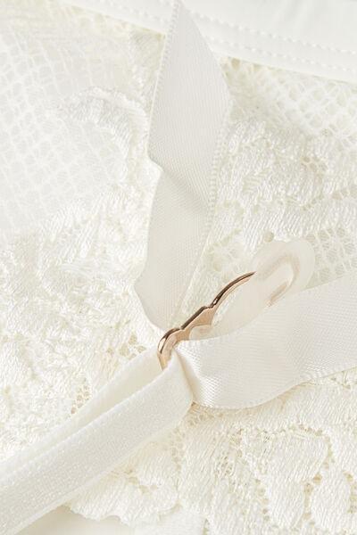 White Embroidered Garter Belt, Powder White, large image number 4