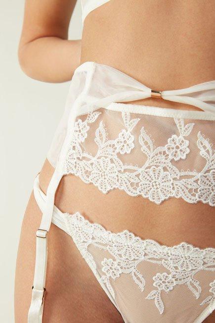 Powder White Feeling Romantic Suspenders, Women - One Size, , large image number 2
