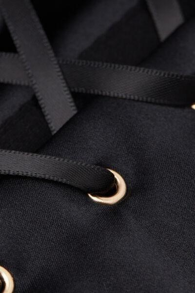 Black Handcrafted Luxury Silk Waspie, Black, large image number 6