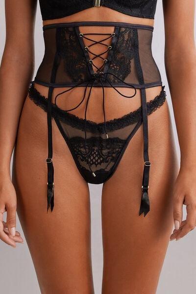 Black Sinful Fantasies Suspenders, , large image number 0
