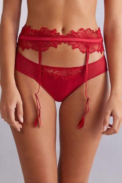 Red Satin Darlings Garter Belt, , large image number 0