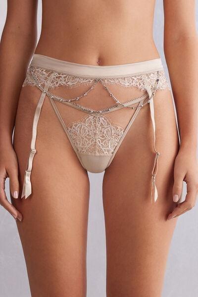 Beige Living In Luxe Suspenders, , large image number 0