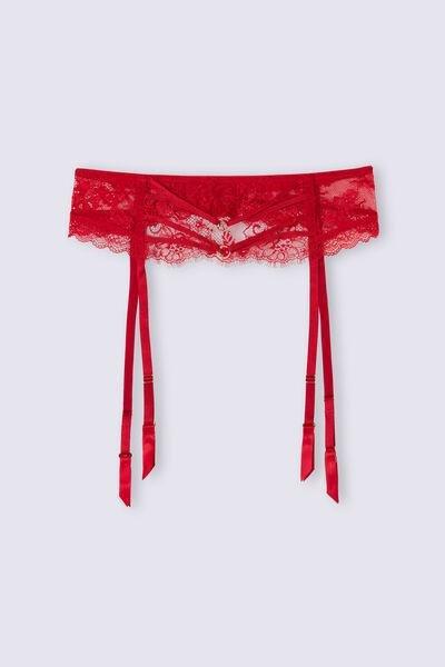 Intimissimi - Red Intricate Surface Suspenders