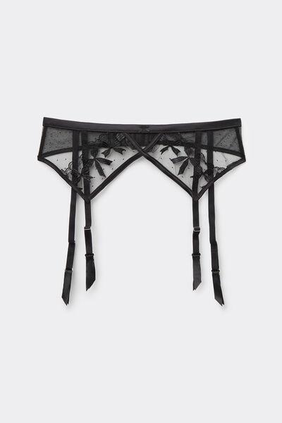Black Frou Frou Romance Garter Belt, Black, large image number 2