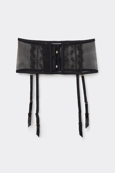 Black Sleepless Nights Garter Belt, Black, large image number 2