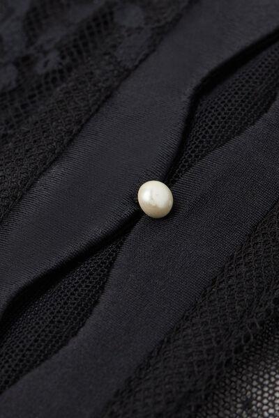 Black La Vie En Rose Waspie-Style Lace Suspenders, Black, large image number 6