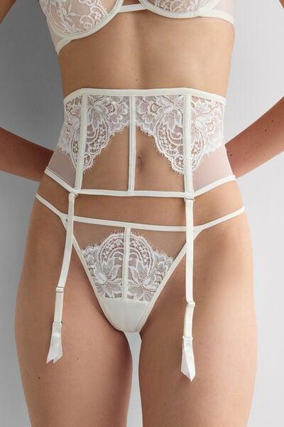 Ivory Ethereal Embrace Suspenders, Powder White, large image number 5
