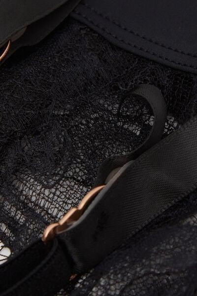 Black Playful Glamour Lace Suspenders, Black, large image number 4