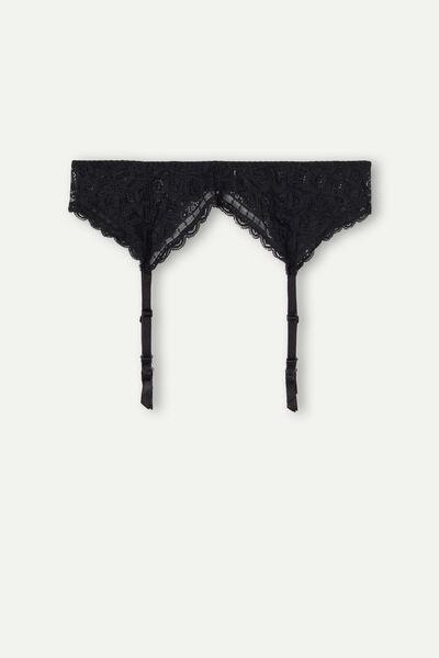 Black Lace Suspenders, Black, large image number 2