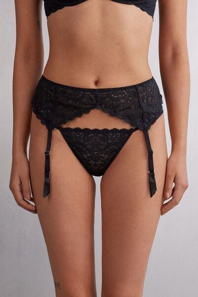 Black Lace Suspenders, Black, large image number 0