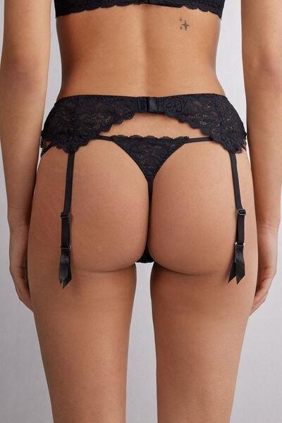 Black Lace Suspenders, Black, large image number 3