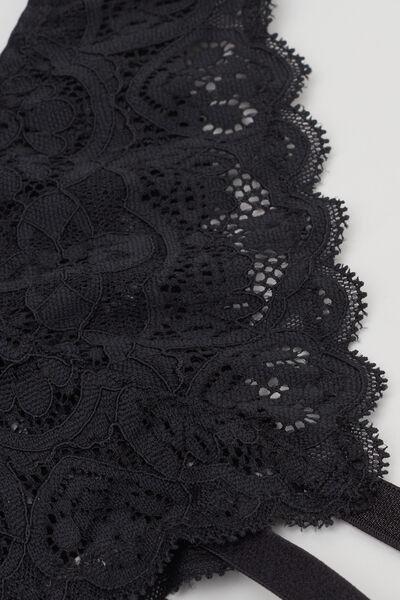 Black Lace Suspenders, Black, large image number 4