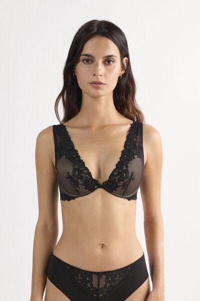 Black Pretty Flower Elena Balconette Bra, Black, large image number 1