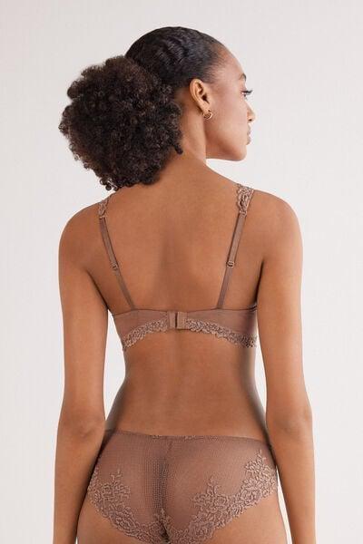 Beige Pretty Flowers Elena Balconette Bra, Brown Mocha, large image number 2