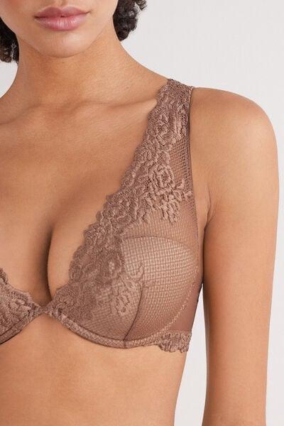 Beige Pretty Flowers Elena Balconette Bra, Brown Mocha, large image number 5