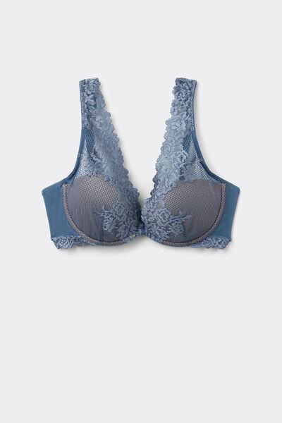 Blue Pretty Flowers Elena Balconette Bra, , large image number 2