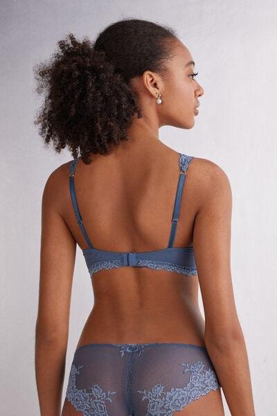 Blue Pretty Flowers Elena Balconette Bra, , large image number 3