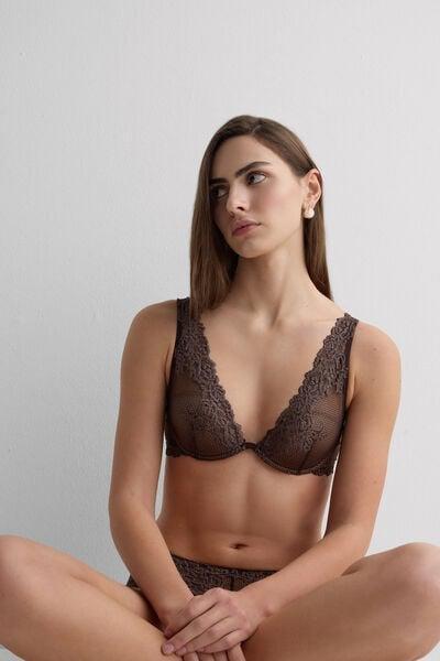 Brown Pretty Flowers Elena Balconette Bra, 5601_705J, large image number 0