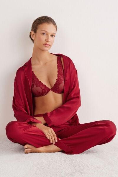 Red Pretty Flowers Balconette Bra, Wax Red, large image number 1