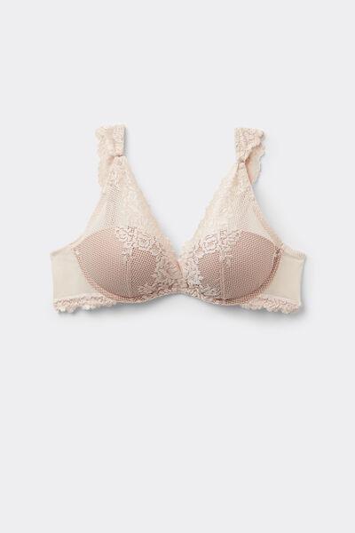 Cream Padded Balconette Bra, , large image number 2