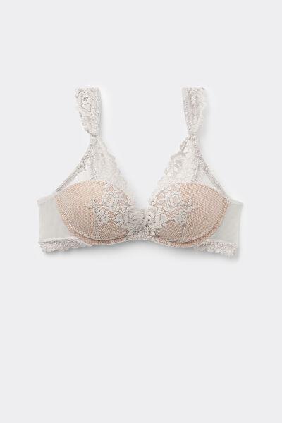 Grey Pretty Flowers Balconette Bra, , large image number 2